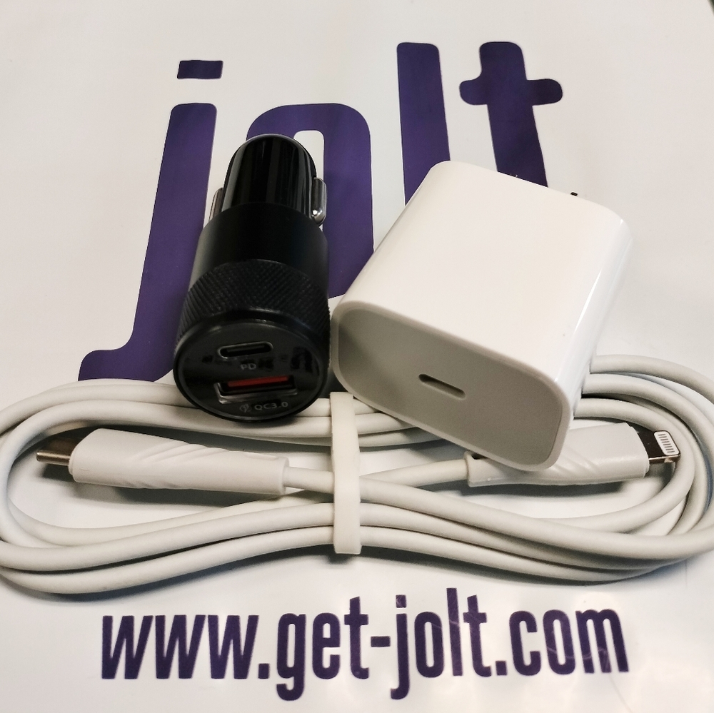 TikTok 3X Fast Charger - iPhone (WALL+CAR+CABLE) by Jolt
